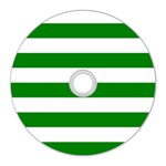 Horizontal Stripes - White and Green CD Wall Clock