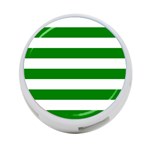 Horizontal Stripes - White and Green 4-Port USB Hub (One Side)