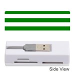 Horizontal Stripes - White and Green Memory Card Reader (Stick)