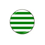 Horizontal Stripes - White and Green Hat Clip Ball Marker (4 pack)