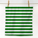 Horizontal Stripes - White and Green Face Towel