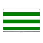 Horizontal Stripes - White and Green Business Card Holder