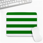 Horizontal Stripes - White and Green Small Mousepad