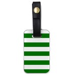 Horizontal Stripes - White and Green Luggage Tag (One Side)