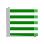 Horizontal Stripes - White and Green 4 x 4  Acrylic Photo Block
