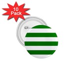 Horizontal Stripes - White and Green 1.75  Button (10 pack)