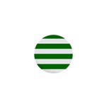 Horizontal Stripes - White and Green 1  Mini Magnet