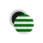 Horizontal Stripes - White and Green 1.75  Magnet