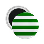 Horizontal Stripes - White and Green 2.25  Magnet