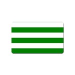 Horizontal Stripes - White and Green Magnet (Name Card)