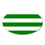 Horizontal Stripes - White and Green Magnet (Oval)