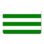 Horizontal Stripes - White and Green Magnet (Rectangular)
