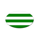 Horizontal Stripes - White and Green Sticker Oval (100 pack)