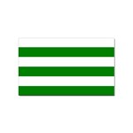 Horizontal Stripes - White and Green Sticker Rectangular (100 pack)