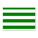 Horizontal Stripes - White and Green Sticker A4 (10 pack)