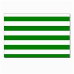 Horizontal Stripes - White and Green Postcard 4  x 6 