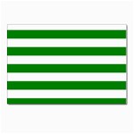 Horizontal Stripes - White and Green Postcard 5  x 7 