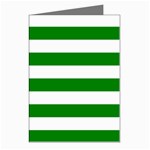 Horizontal Stripes - White and Green Greeting Cards (Pkg of 8)