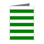 Horizontal Stripes - White and Green Mini Greeting Card