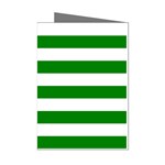 Horizontal Stripes - White and Green Mini Greeting Cards (Pkg of 8)