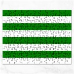 Horizontal Stripes - White and Green Jigsaw Puzzle (Rectangular)