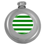 Horizontal Stripes - White and Green Hip Flask (5 oz)