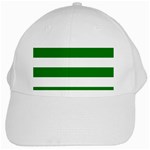 Horizontal Stripes - White and Green White Cap
