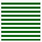Horizontal Stripes - White and Dark Green Large Satin Scarf (Square)