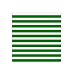 Horizontal Stripes - White and Dark Green Satin Bandana Scarf