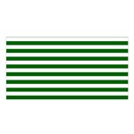 Horizontal Stripes - White and Dark Green Satin Shawl