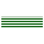Horizontal Stripes - White and Dark Green Satin Scarf (Oblong)