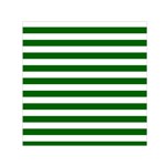 Horizontal Stripes - White and Dark Green Small Satin Scarf  (Square)