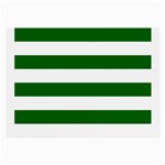 Horizontal Stripes - White and Dark Green Large Glasses Cloth