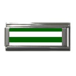 Horizontal Stripes - White and Dark Green Superlink Italian Charm (9mm)