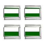 Horizontal Stripes - White and Dark Green 9mm Italian Charm (4 pack)