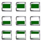 Horizontal Stripes - White and Dark Green Mega Link Italian Charm (9 pack)