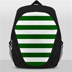 Horizontal Stripes - White and Dark Green Backpack Bag