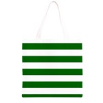 Horizontal Stripes - White and Dark Green Grocery Light Tote Bag