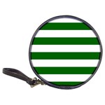 Horizontal Stripes - White and Dark Green Classic 20-CD Wallet