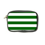 Horizontal Stripes - White and Dark Green Coin Purse