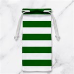 Horizontal Stripes - White and Dark Green Jewelry Bag