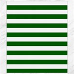Horizontal Stripes - White and Dark Green Canvas 8  x 10 