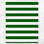 Horizontal Stripes - White and Dark Green Canvas 18  x 24 