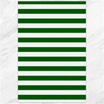 Horizontal Stripes - White and Dark Green Canvas 24  x 36 