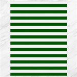 Horizontal Stripes - White and Dark Green Canvas 36  x 48 