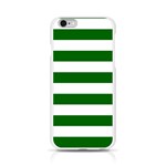 Horizontal Stripes - White and Dark Green Apple iPhone 6/6S Silicone Case (Transparent)