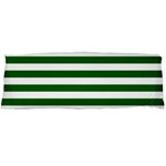Horizontal Stripes - White and Dark Green Body Pillow Case (Dakimakura) (One Side)