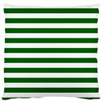 Horizontal Stripes - White and Dark Green Standard Flano Cushion Case (Two Sides)
