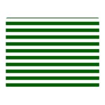 Horizontal Stripes - White and Dark Green Double Sided Flano Blanket (Mini)