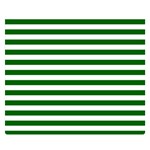 Horizontal Stripes - White and Dark Green Double Sided Flano Blanket (Small)